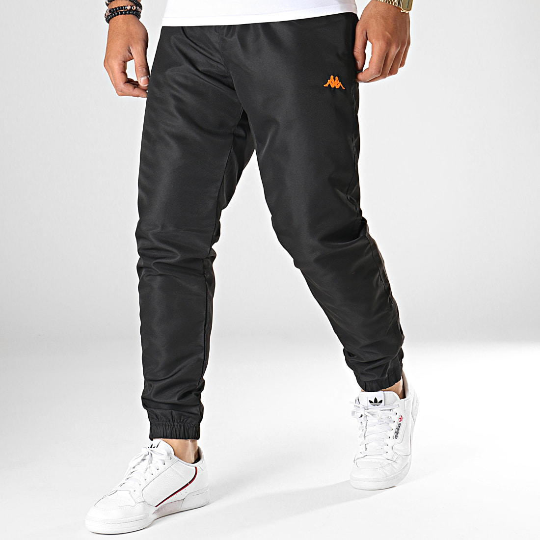 Kappa Pantalon Jogging Krisman 303VQY0 Noir Orange Fluo