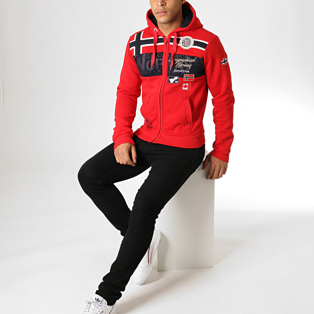 Geographical Norway Sweat ZippÃ© Rouge Kappa Daccio Sweat A