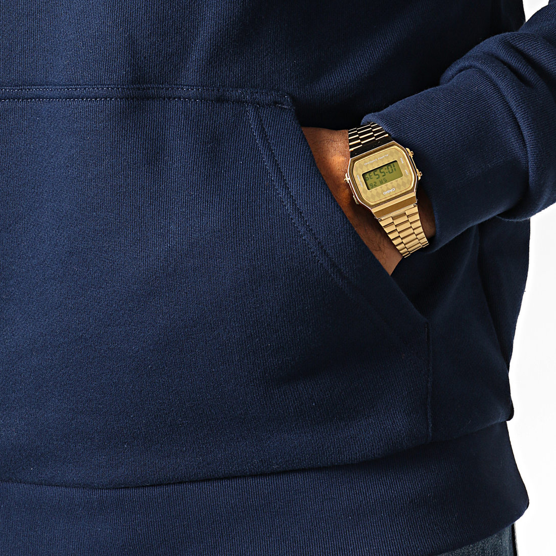 Adidas Originals - Sweat Capuche Trefoil EJ9682 Bleu Marine Blanc - LaBoutiqueOfficielle.com