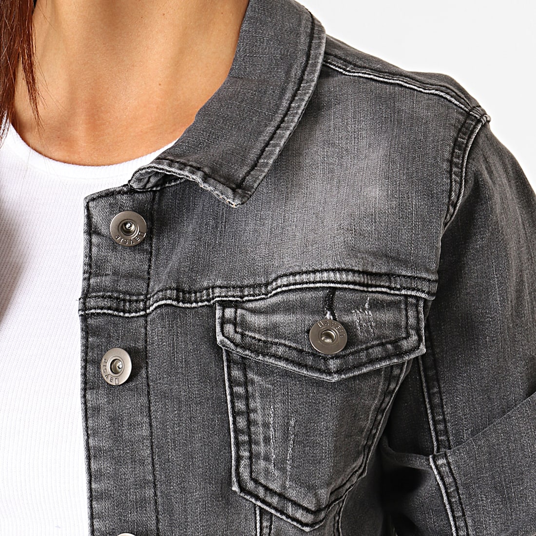 Girls Only - Veste Jean Femme DZ03 Gris - LaBoutiqueOfficielle.com