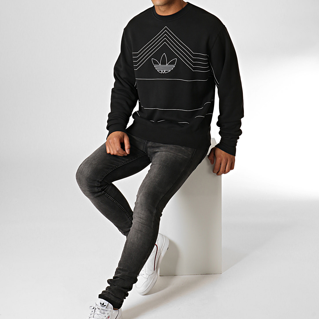 Adidas Originals Sweat Crewneck Rivalry ED5659 Noir Blanc