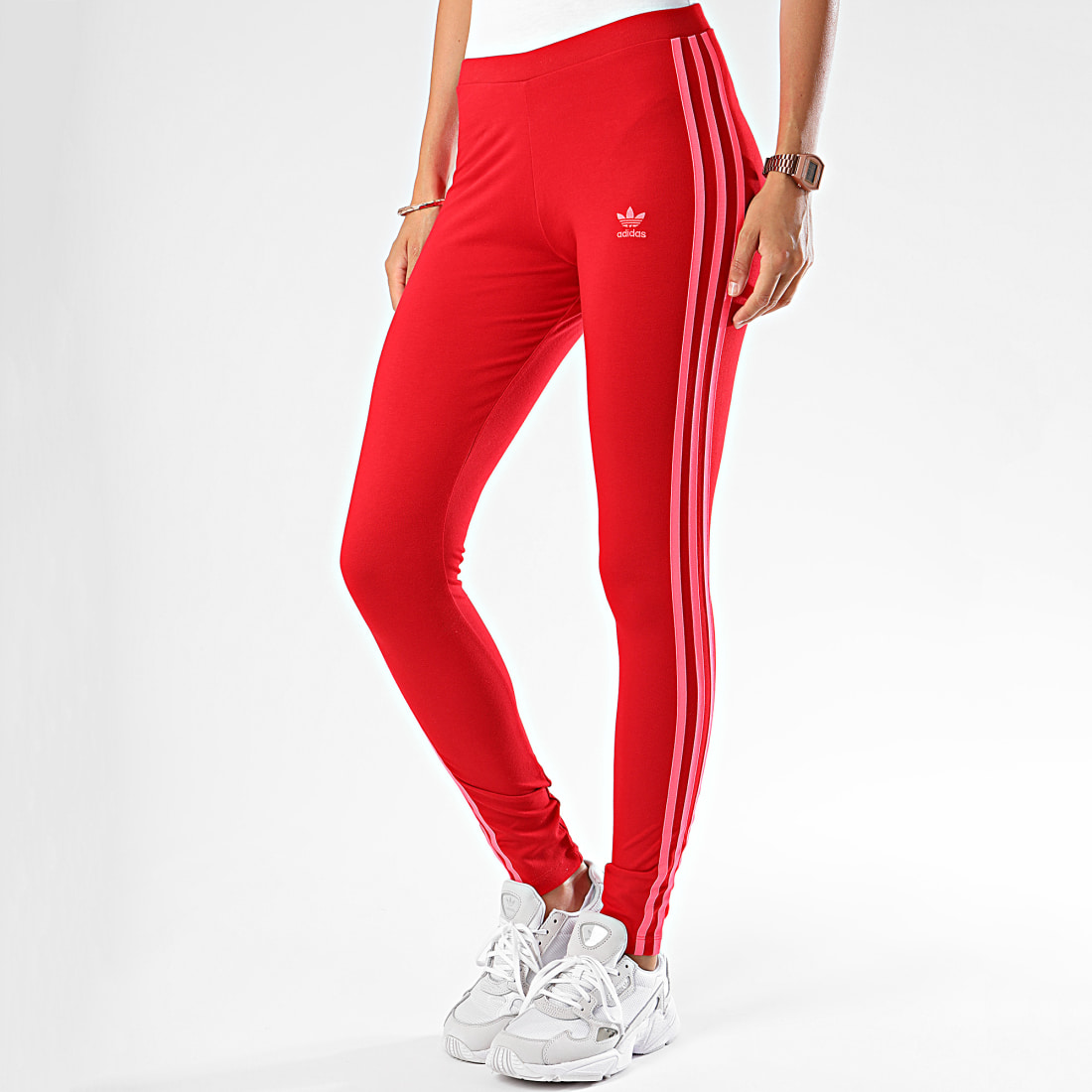 Reprimir imperdonable Menos que Adidas Originals - Legging Femme 3 Stripes Tight ED7577 Rouge Corail Fluo -  LaBoutiqueOfficielle.com