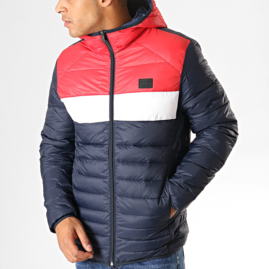 Jack And Jones - Doudoune Bomb Puffer Bleu Marine Rouge ...