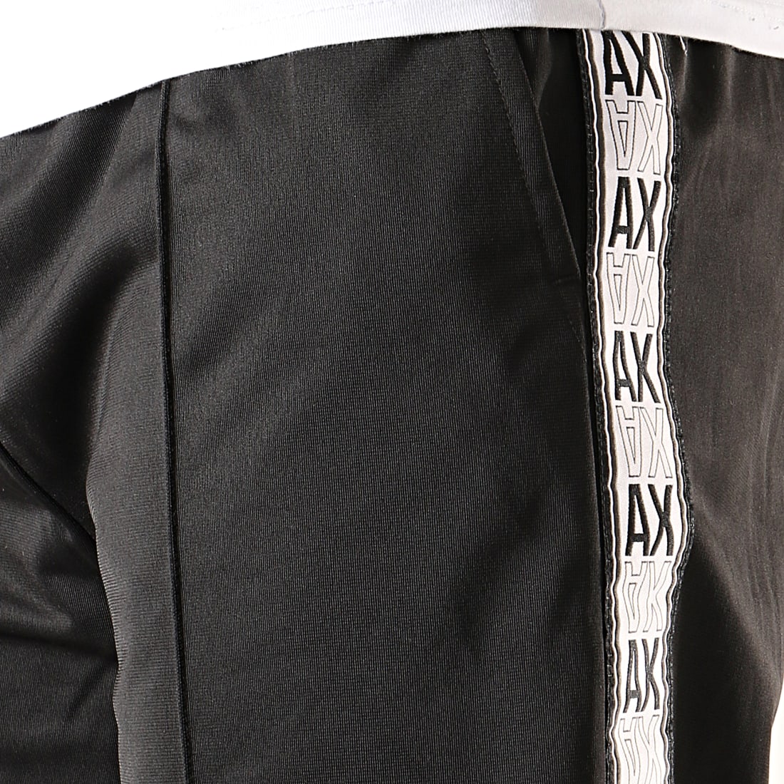 Armani Exchange Pantalon Jogging A Bandes 6GZPBEZ8M8Z Noir Blanc