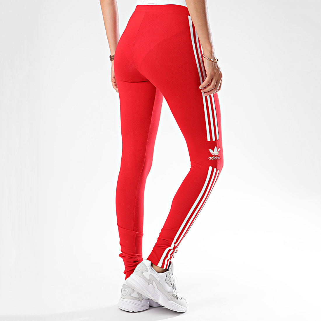 Adidas Originals Legging Femme A Bandes Trefoil Tight ED7490 Rouge Blanc - LaBoutiqueOfficielle.com