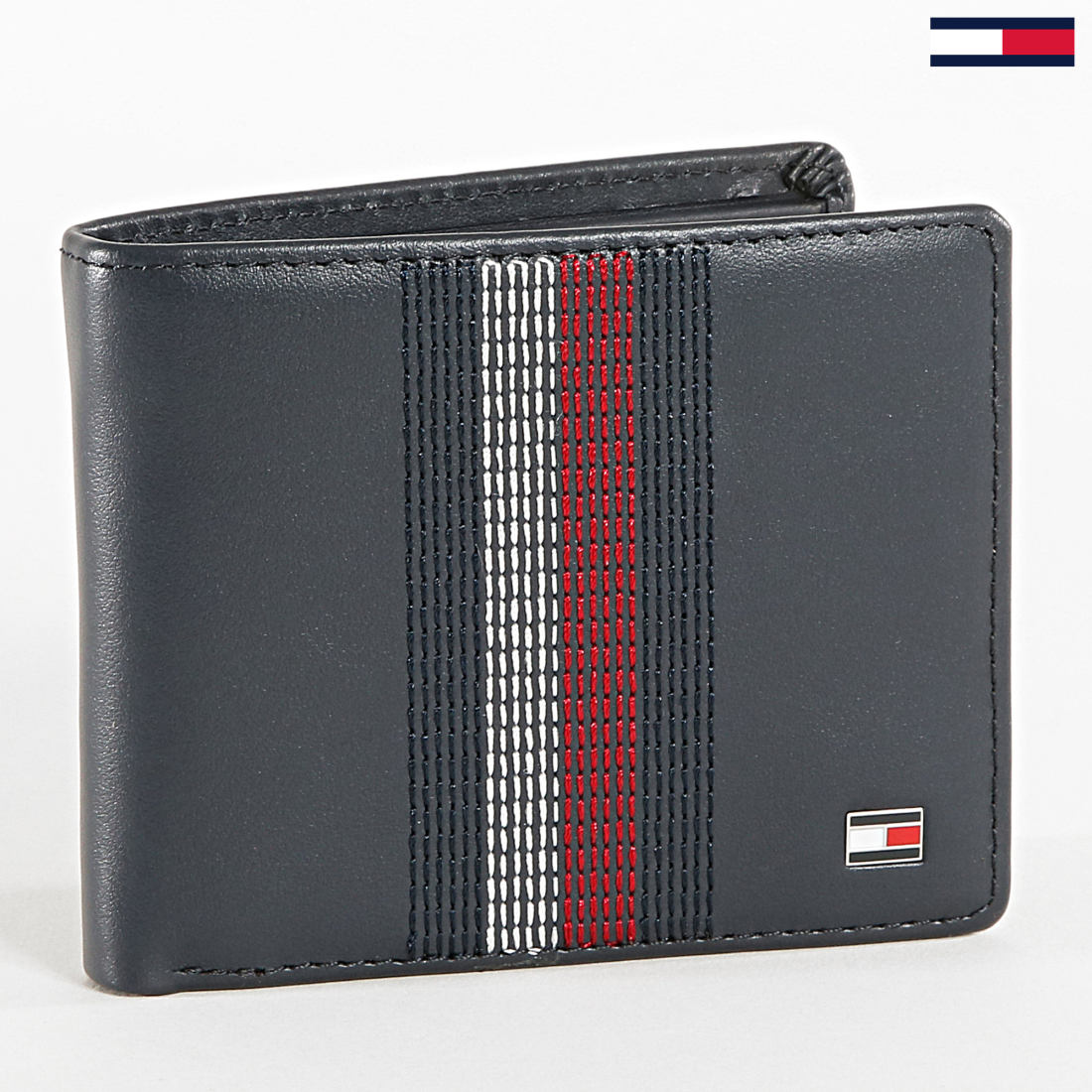 Tommy Hilfiger Portefeuille Stitched Leather Mini CC 5471 Bleu Marine