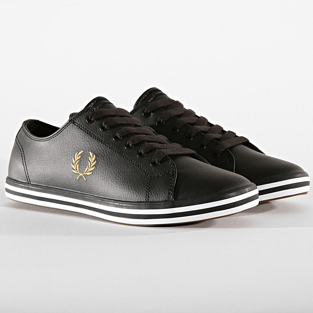 fred perry kingston black leather