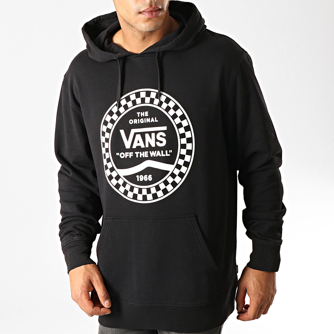 Vans Sweat Capuche Checkered Side 456QB Noir Blanc