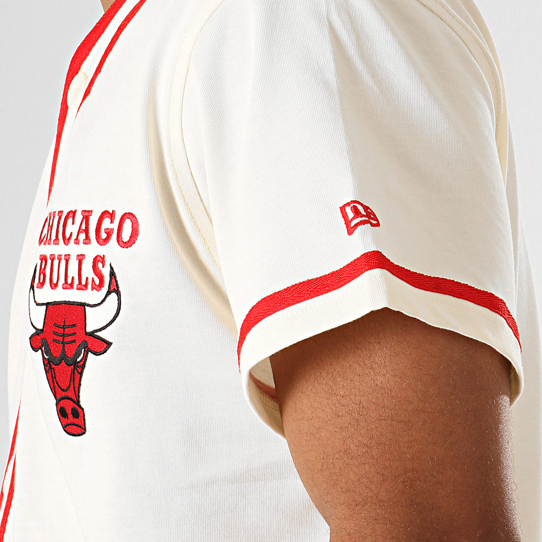 New Era NBA Piping Button Up Shirt Men's Chicago Bulls Beige, ivory :  : Fashion
