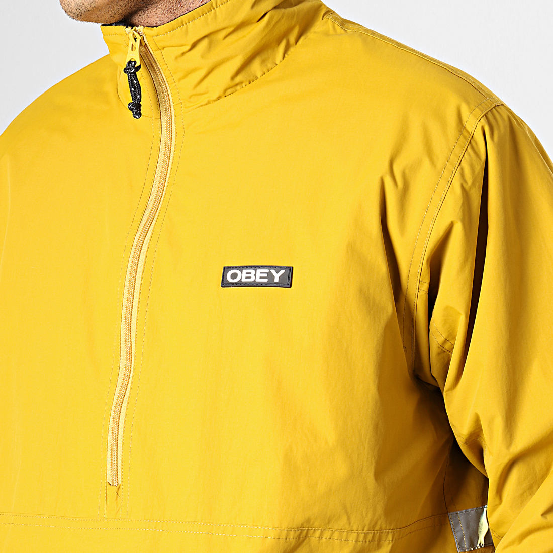 Download Obey - Coupe-Vent Col Zippé Attitude Mock Anorak Jaune Moutarde - LaBoutiqueOfficielle.com