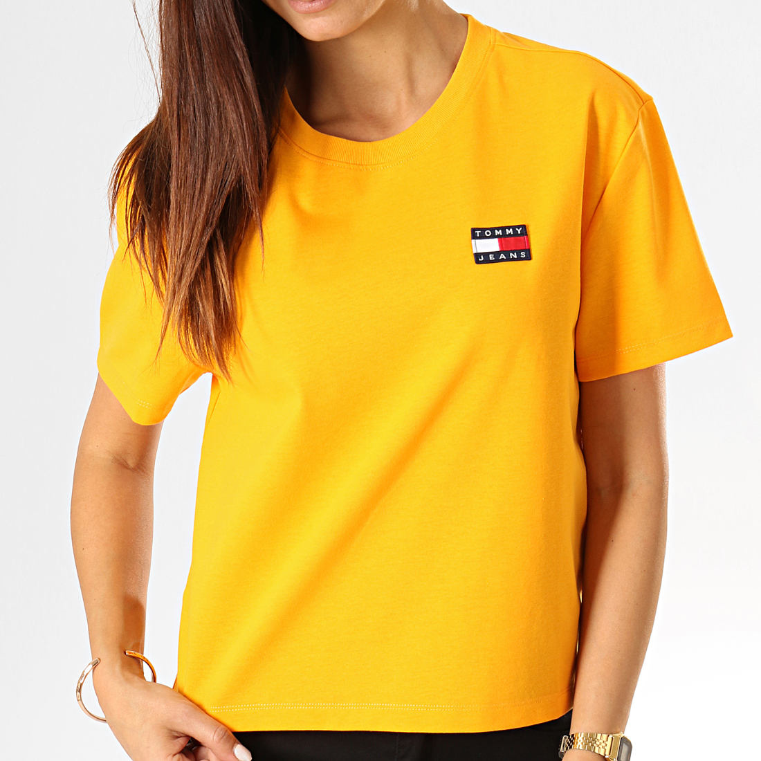 Tommy Hilfiger - Tee Shirt Femme Badge 6813 Orange ...