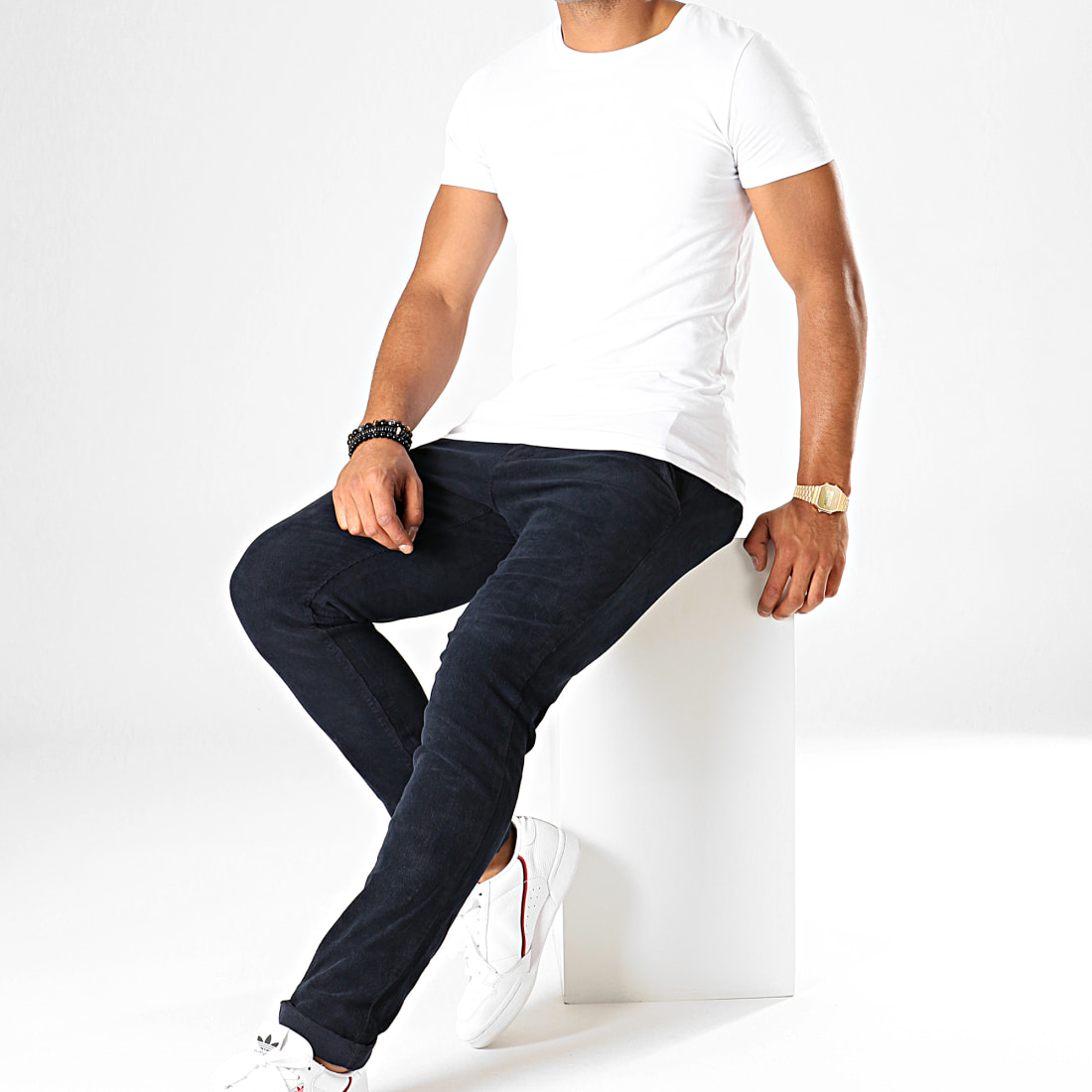 MTX Pantalon Chino Velours YH1005 Noir