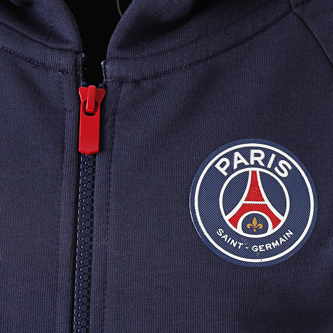 PSG - Sweat Zipp?� Capuche Enfant A Bandes P13105 Bleu Marine - LaBoutiqueOfficielle.com