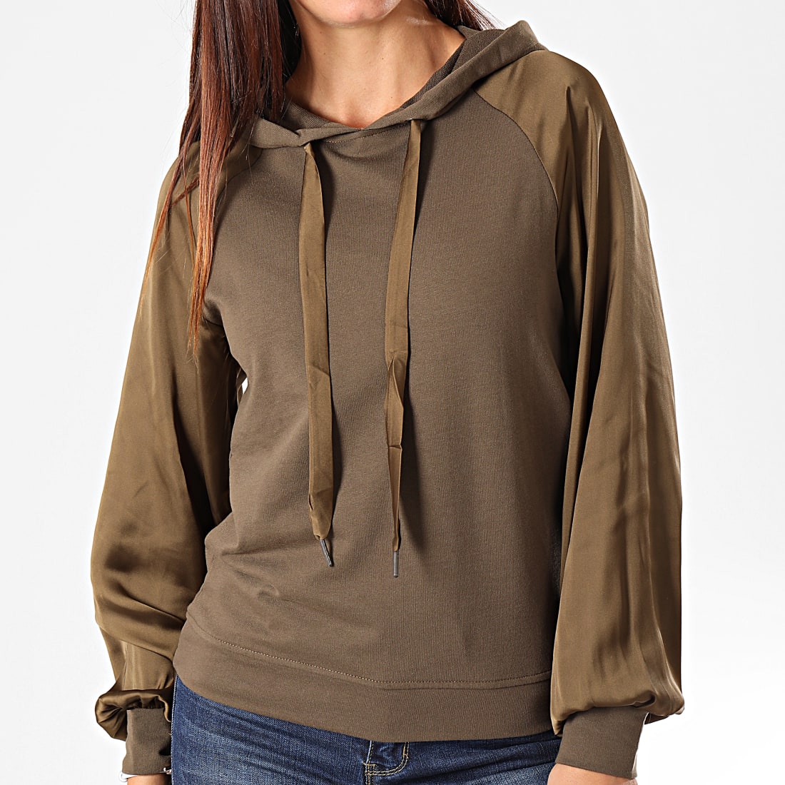 Only - Sweat Capuche Femme Kylie Vert Kaki ...