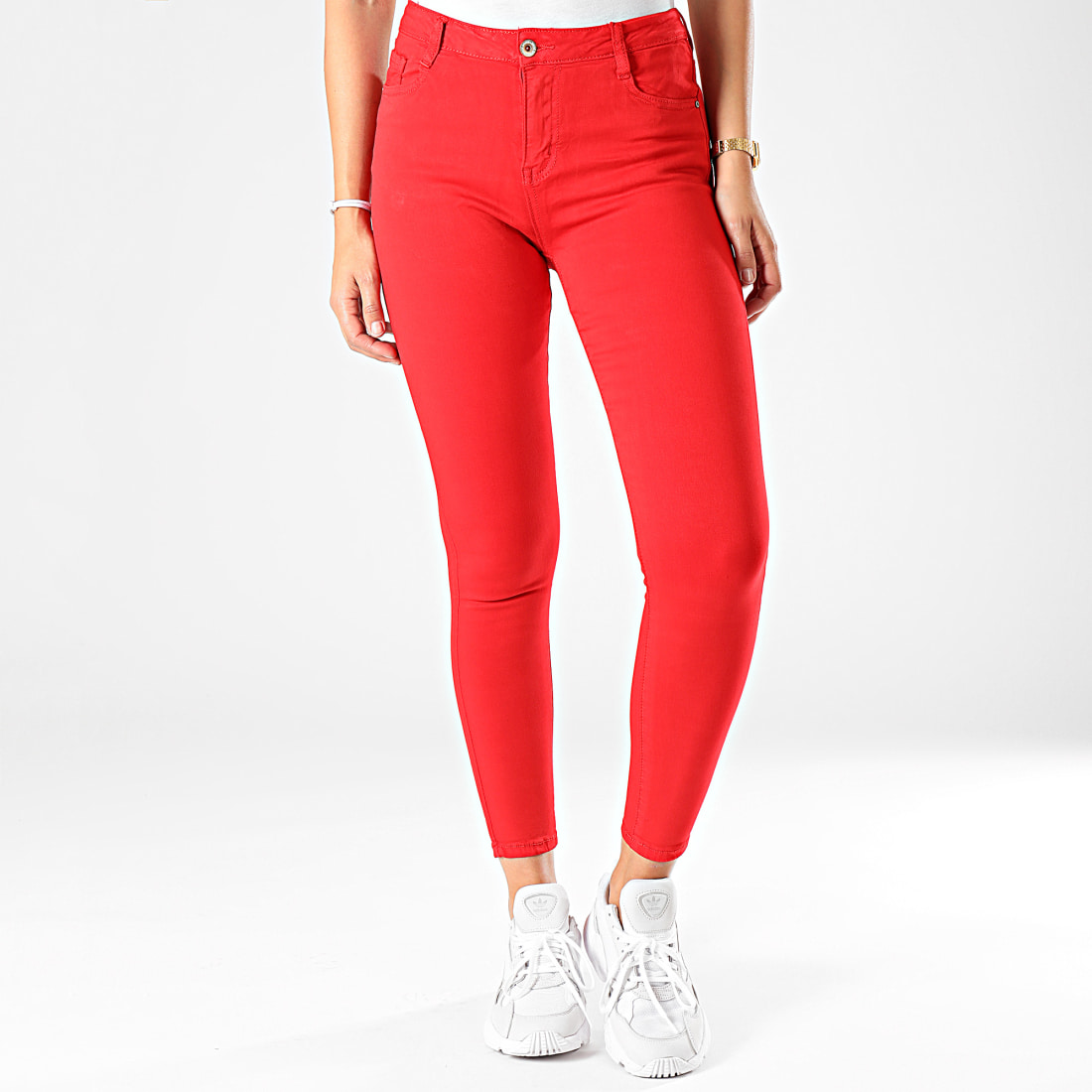 Pantalon skinny rouge store femme