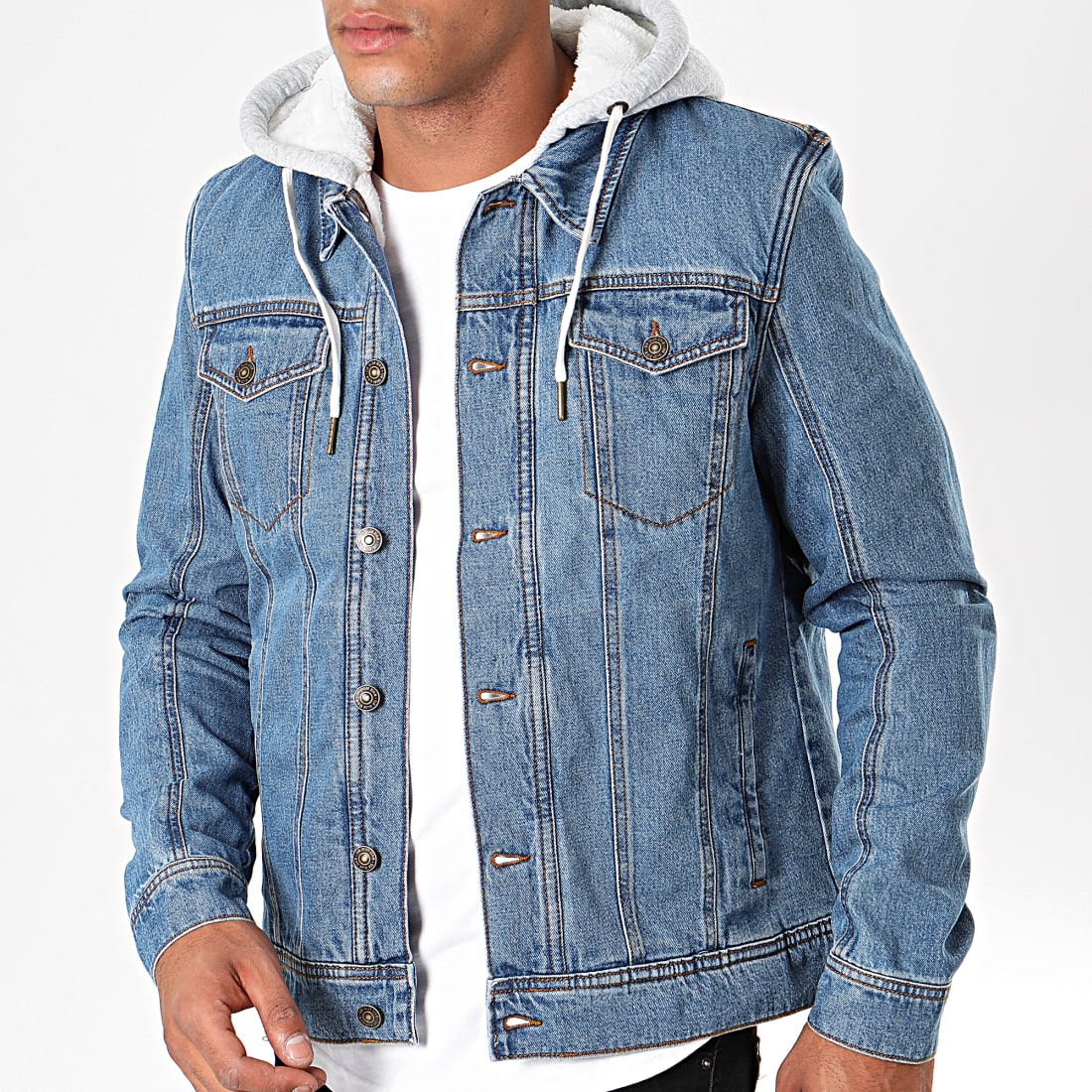 Veste en jean online capuche fourrure