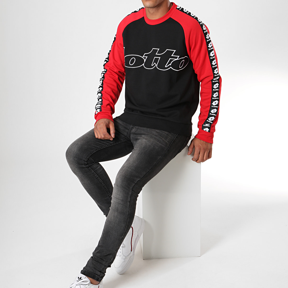 Sudadera Lotto Athletica III Negro/Rojo Llama