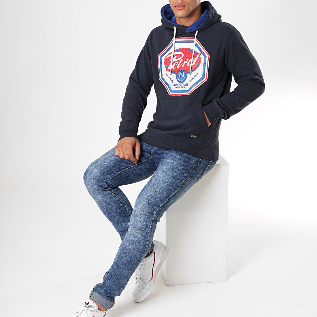 Petrol Industries - Sweat Capuche 012 Bleu Foncé ...