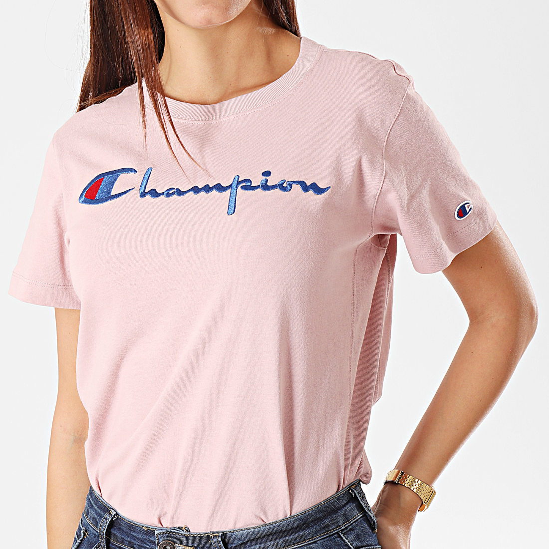 Champion - Tee Shirt Femme 110992 Rose ...