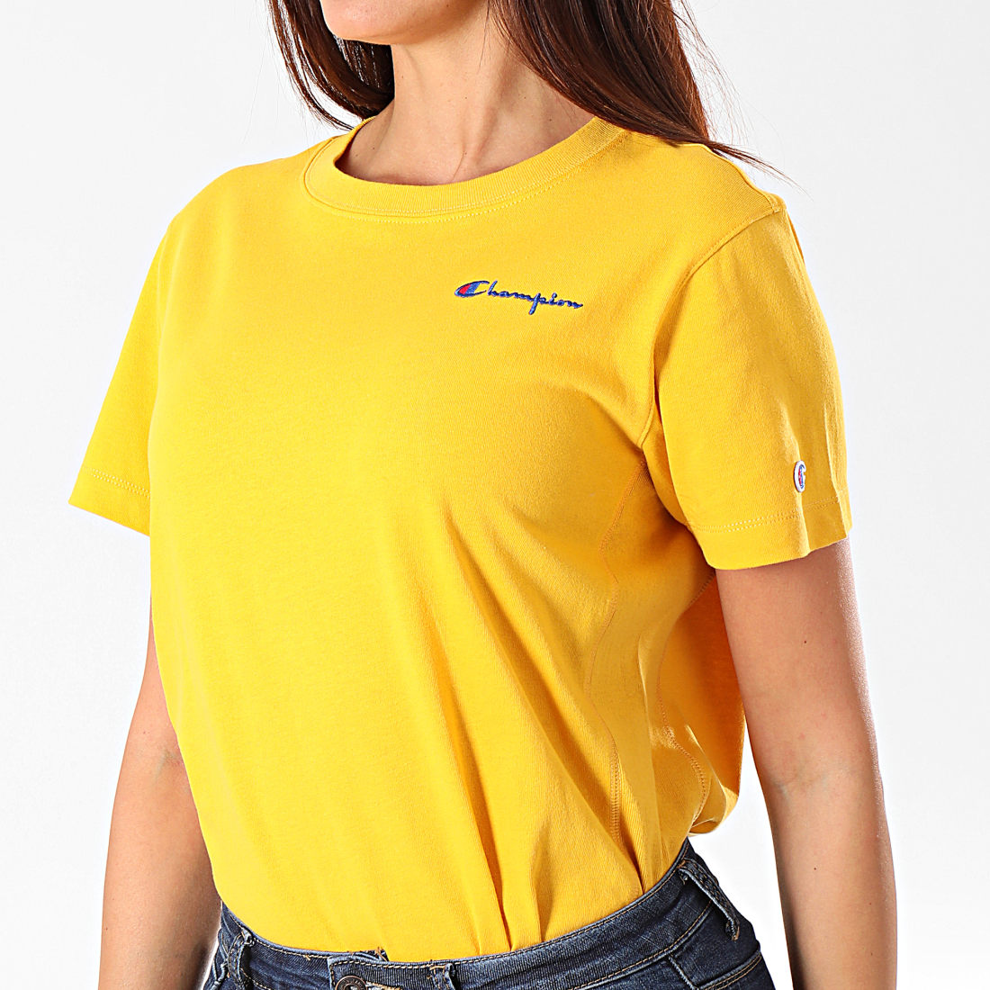 Champion Tee Shirt Slim Femme 112195 Jaune