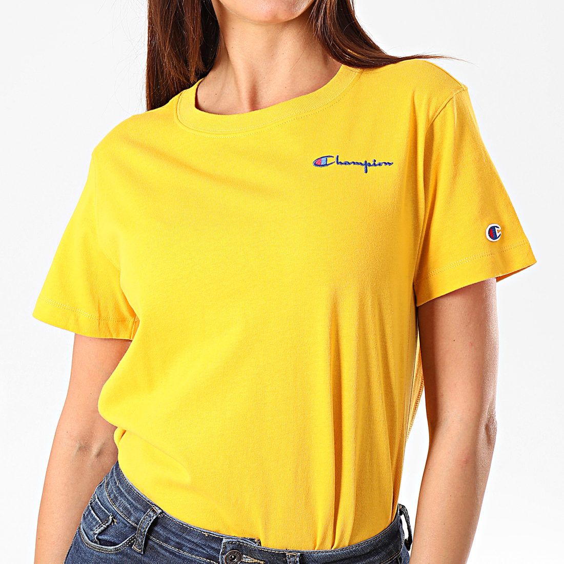 Tee shirt champion femme jaune best sale