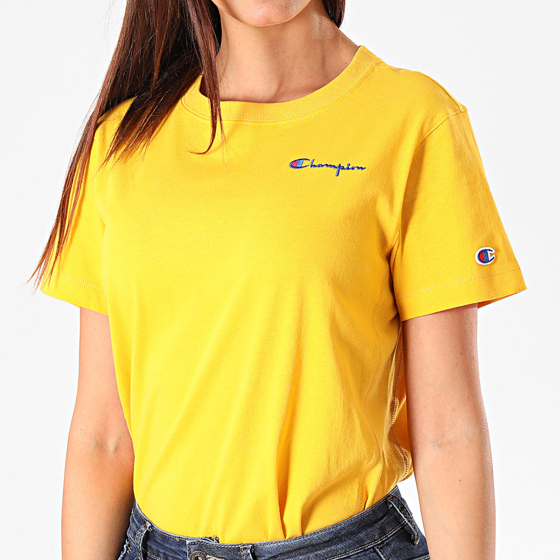 Champion Tee Shirt Slim Femme 112195 Jaune