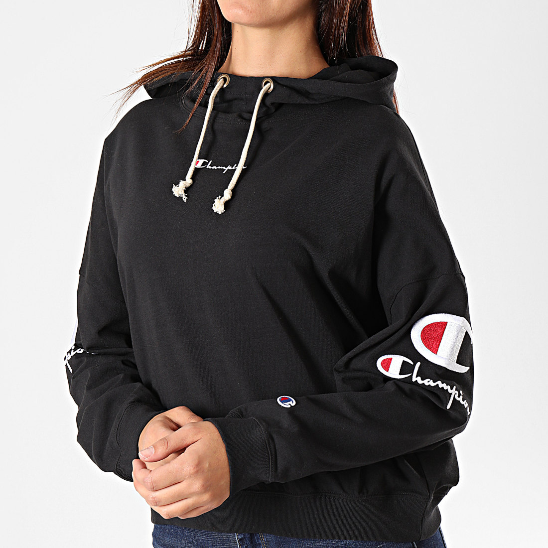Champion Sweat Capuche Femme 112214 Noir LaBoutiqueOfficielle