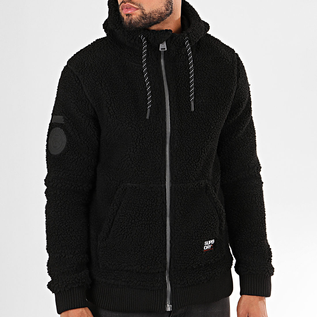 Superdry - Sweat Zippé Capuche Core Sherpa M2000004A Noir ...