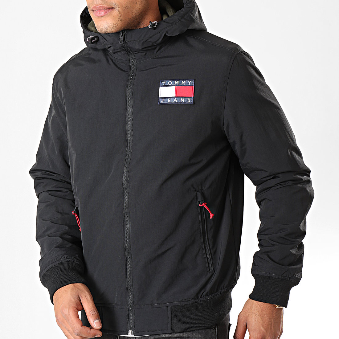 Tommy Jeans Veste Zippée Capuche Padded Nylon 7120 Noir