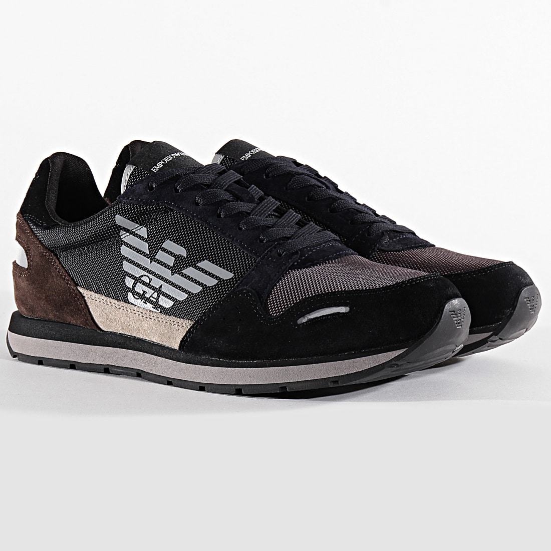 Emporio Armani Baskets X4X215XL200 Black Earth Dark Brown