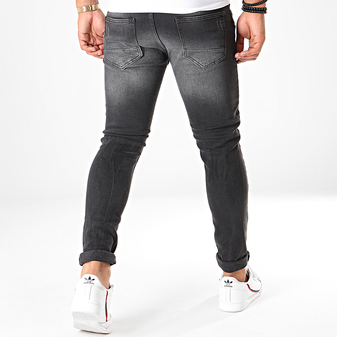 Black Needle Jean Slim 2901 Gris Anthracite