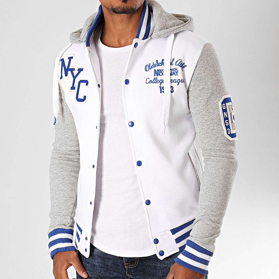 Geographical Norway - Veste Capuche Allin Blanc Gris Anthracite - LaBoutiqueOfficielle.com