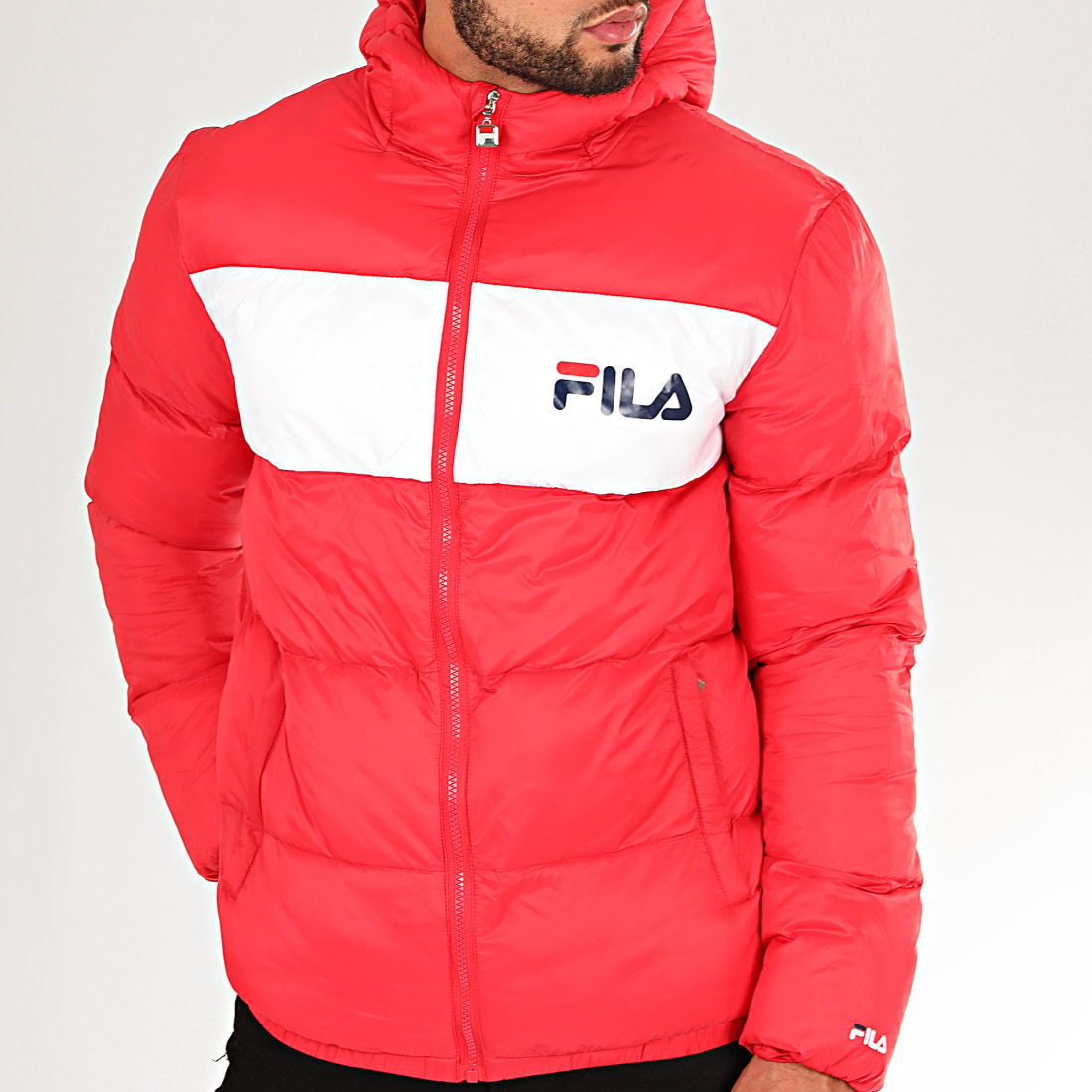 Fila Doudoune Capuche Floyd Puff 682368 Rouge Blanc