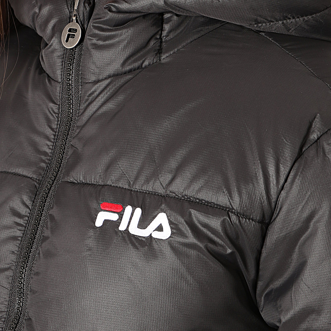 Fila - Doudoune Capuche Femme A Bandes Shigemi 687254 Noir ...