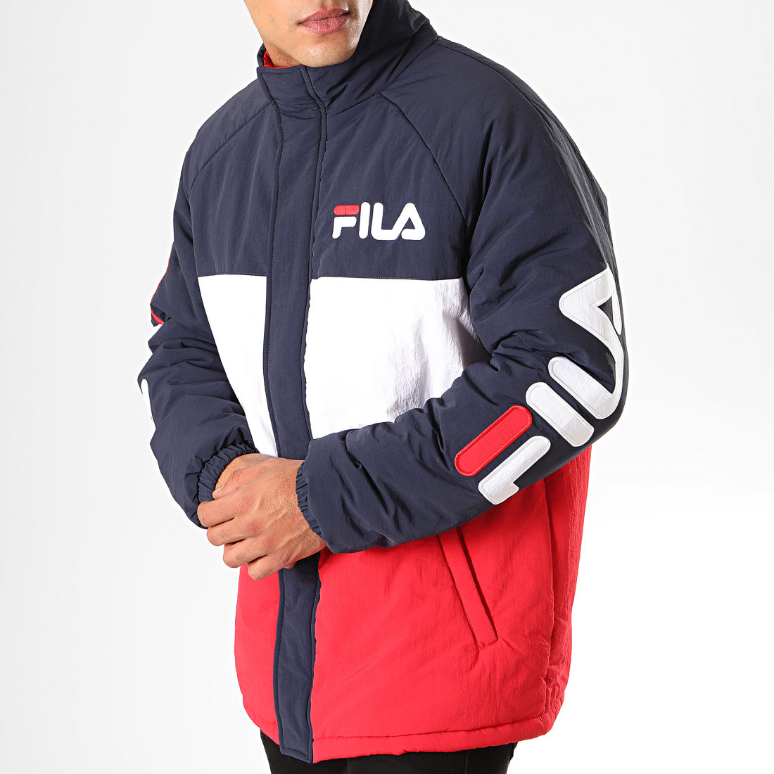 Fila - Veste Zippée Tricolore Nikolla 687287 Bleu Marine ...