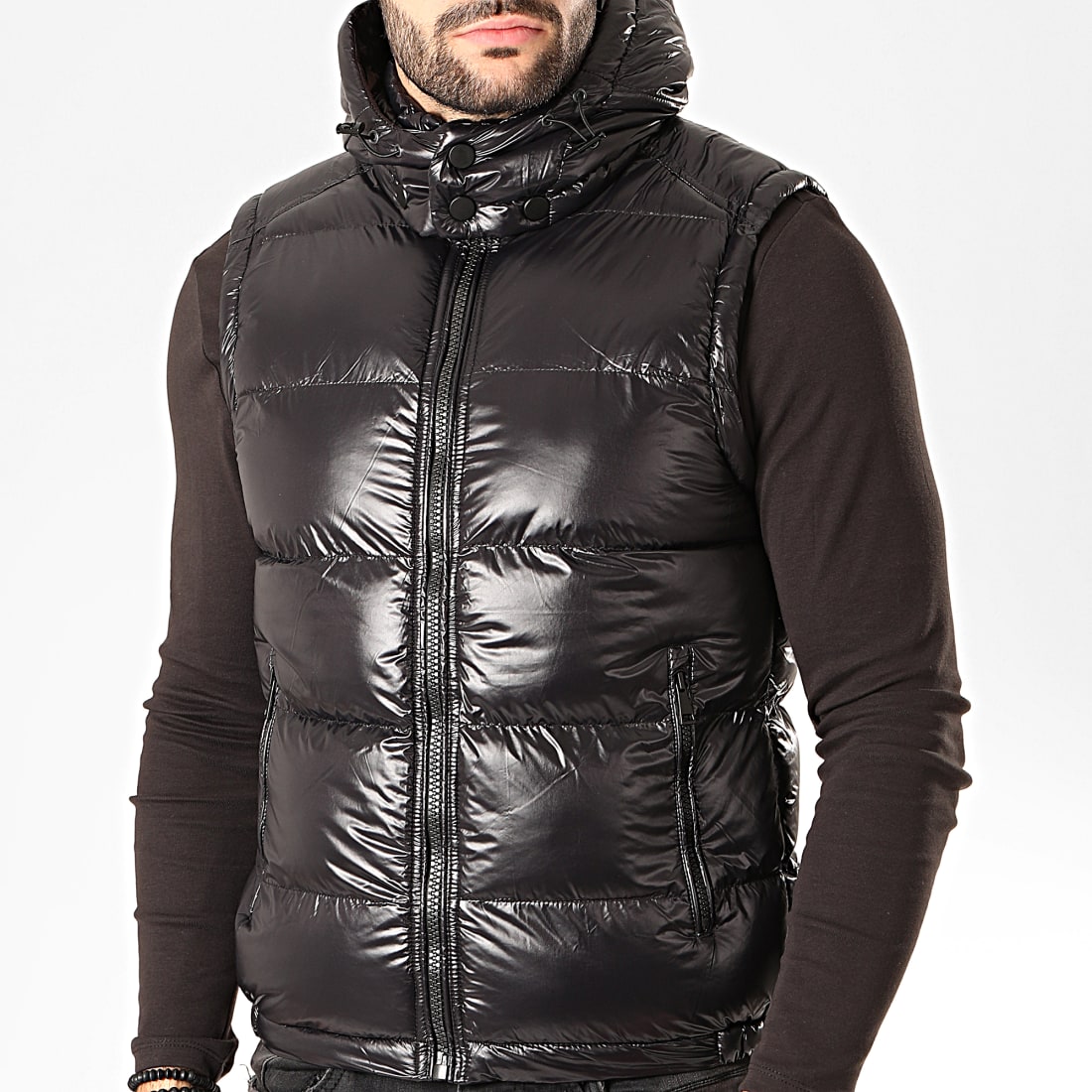 KZR Doudoune Capuche Sans Manches TR 16961 Noir