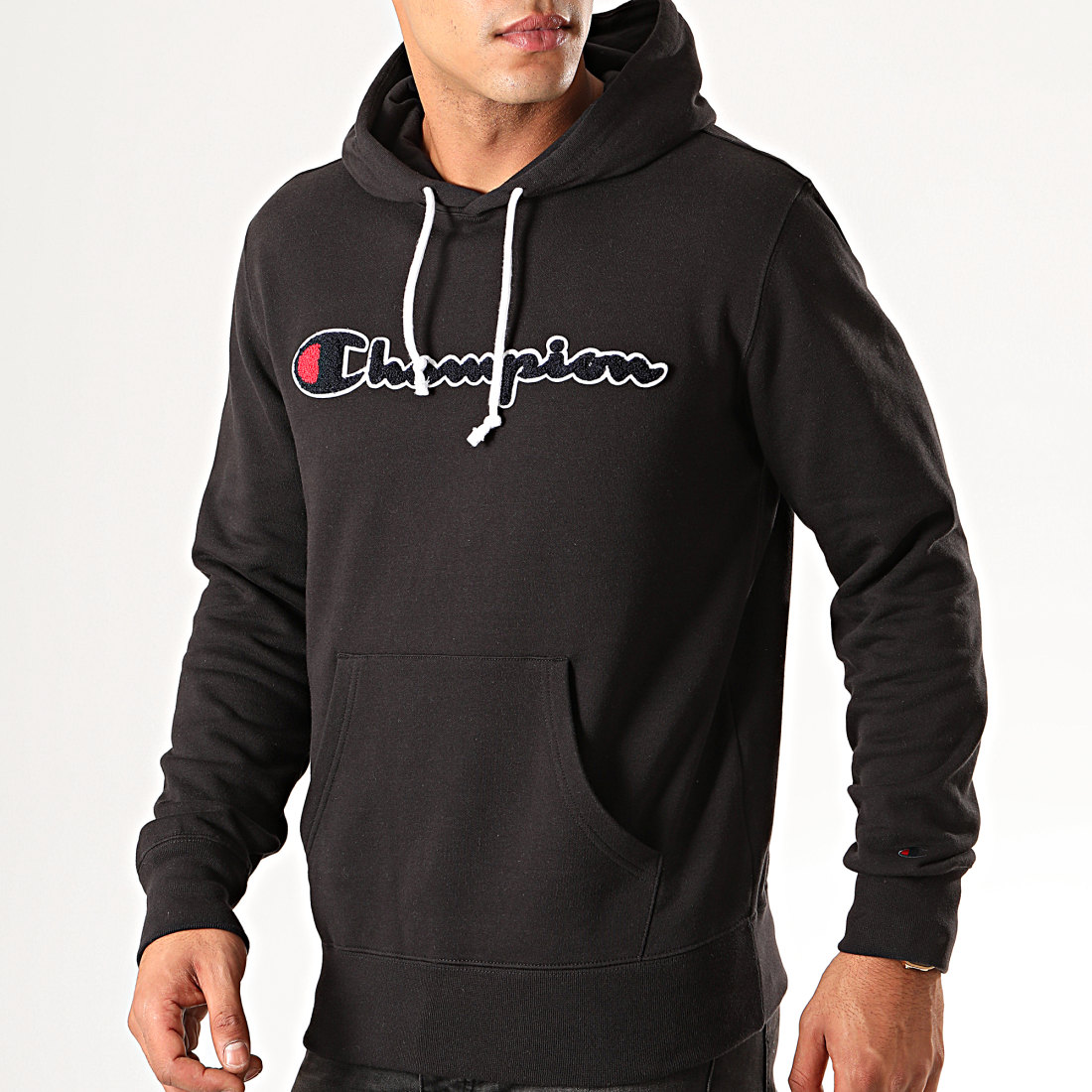 Champion - Sweat Capuche Script Logo 213498 Noir ...