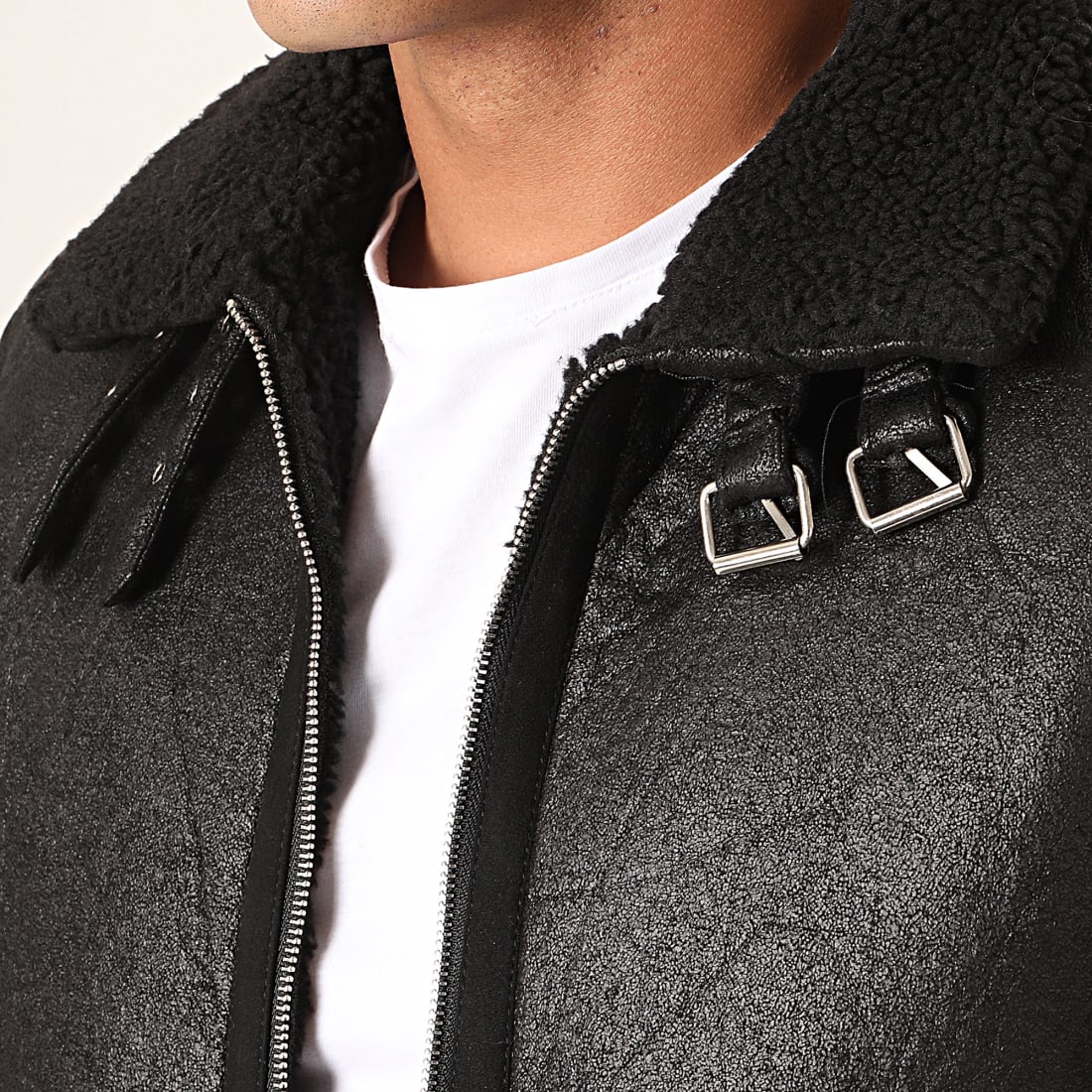 Frilivin - Blouson Col Mouton QQ516 Noir ...