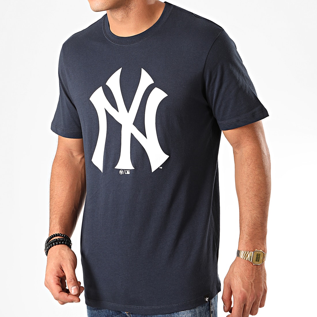 47 MLB New York Yankees Core Grafton Split Sleeveless T-Shirt Black