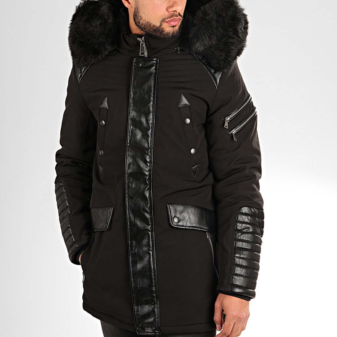Frilivin - Parka Capuche Fourrure AB6613 Noir ...