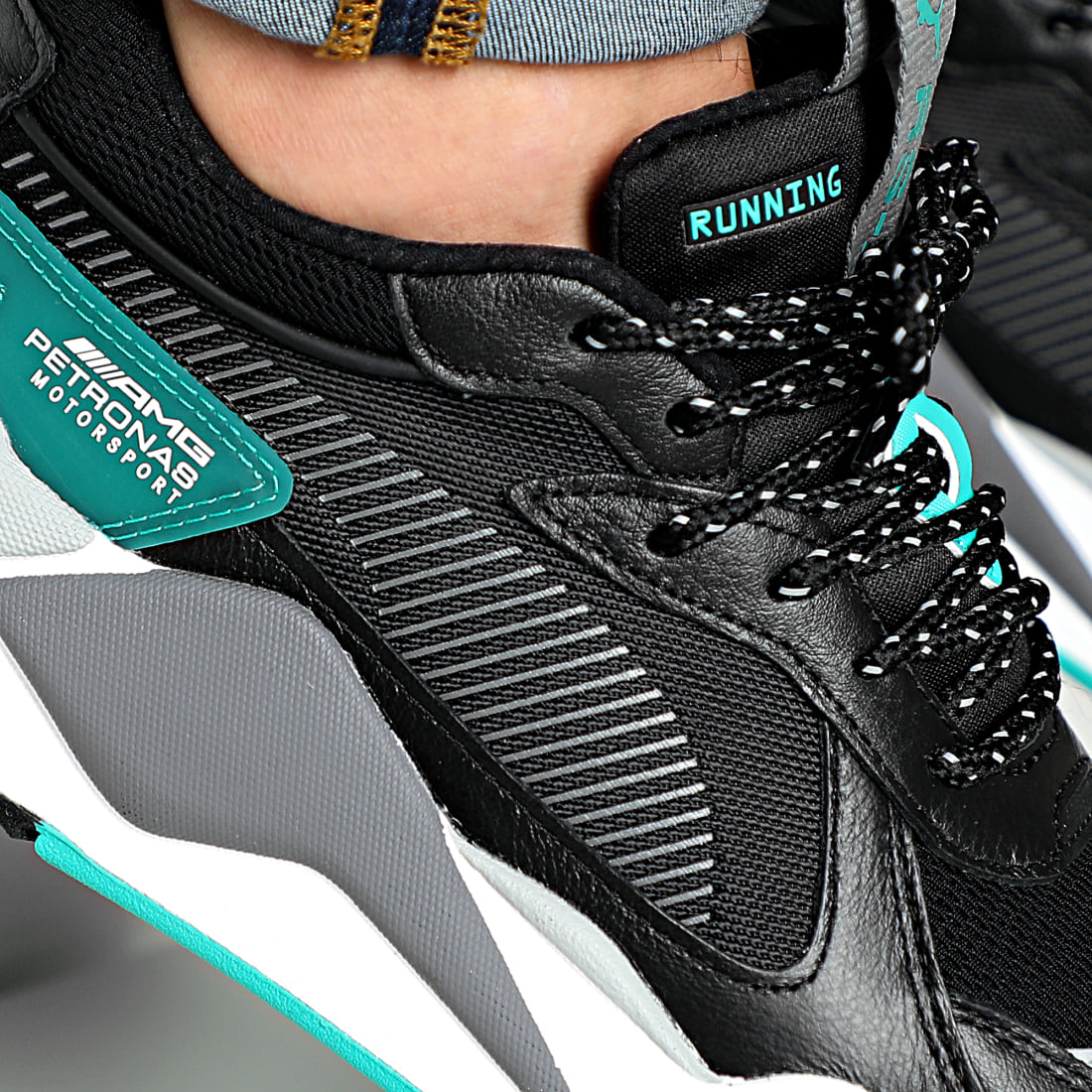 puma rsx black green