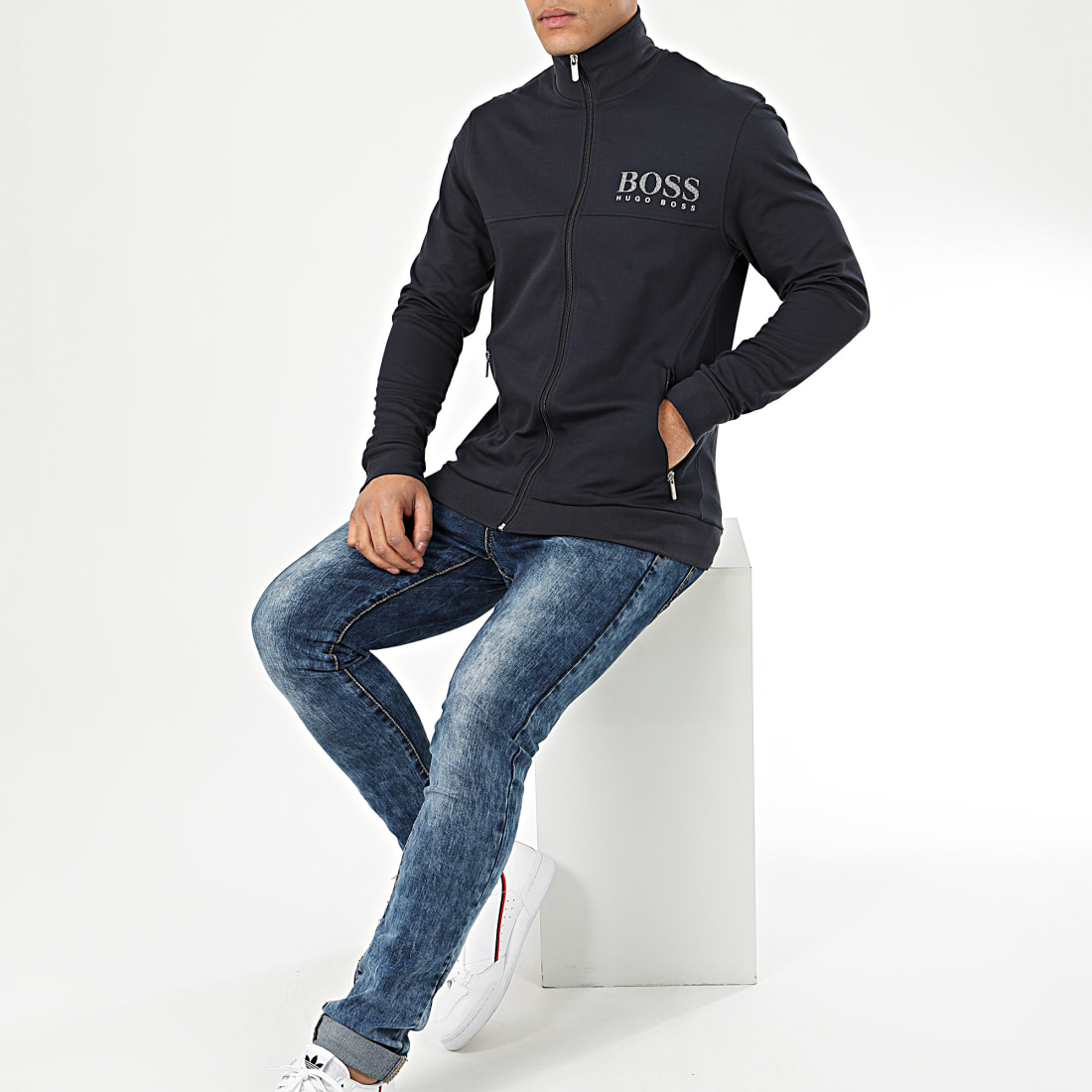 BOSS - Veste Zippée 50420366 Bleu Marine 