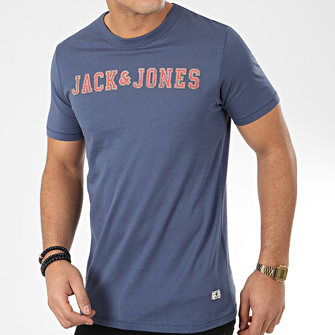 Jack And Jones Tee Shirt Logo Bleu
