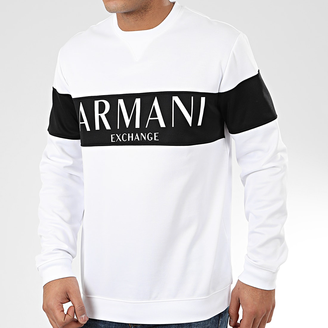 Armani Exchange Sweat Crewneck 3HZMAEZJ3FZ Blanc Noir