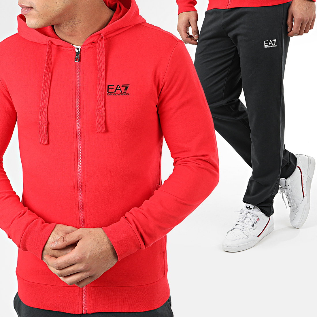 EA7 Emporio Armani Ensemble Jogging 8NPV50PJ05Z Rouge Noir