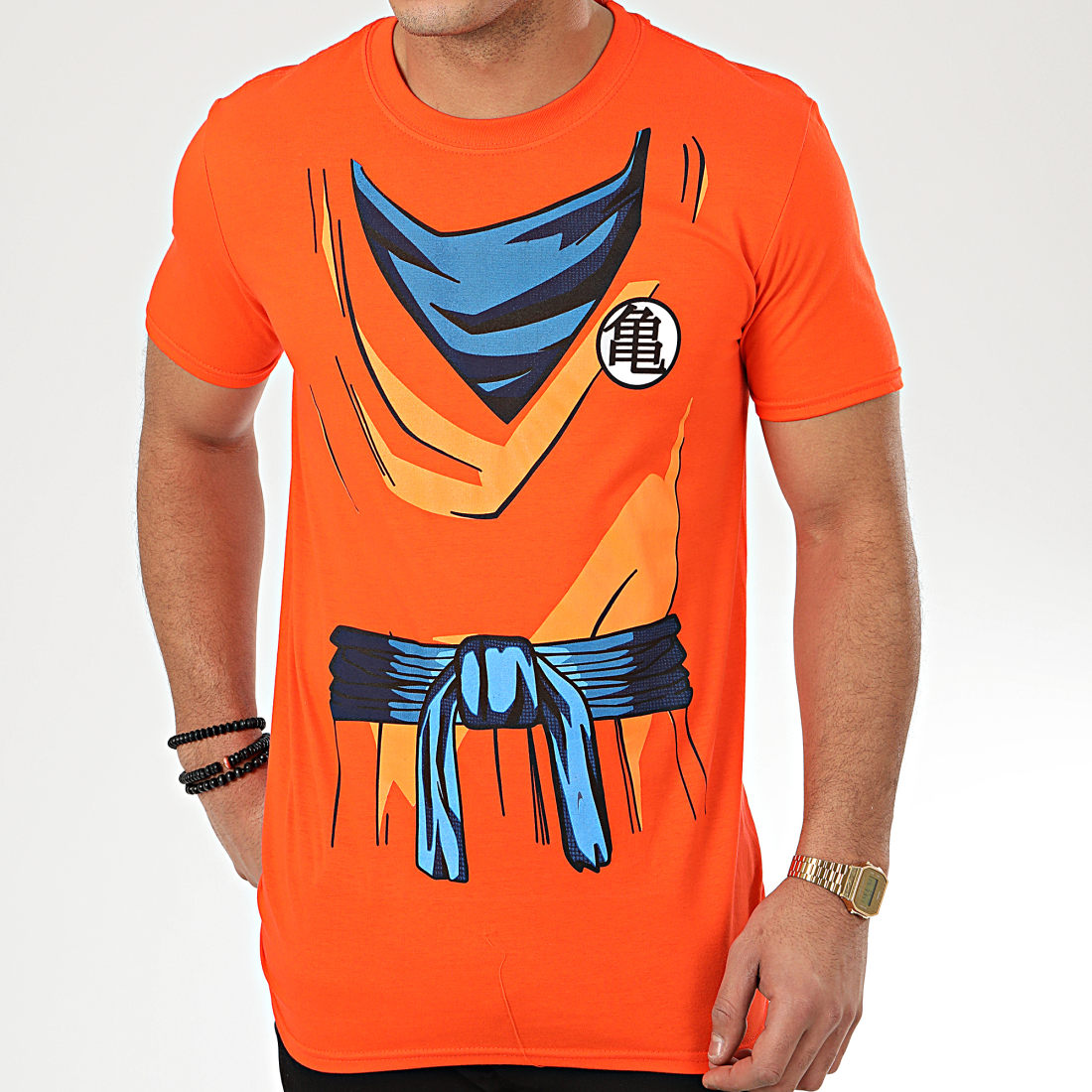 Dragon Ball Z - Tee Shirt Goku Costume Orange ...