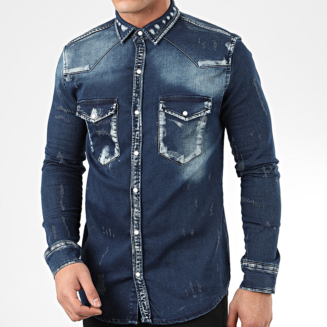 Uniplay Chemise Jean Manches Longues 175 Bleu Denim