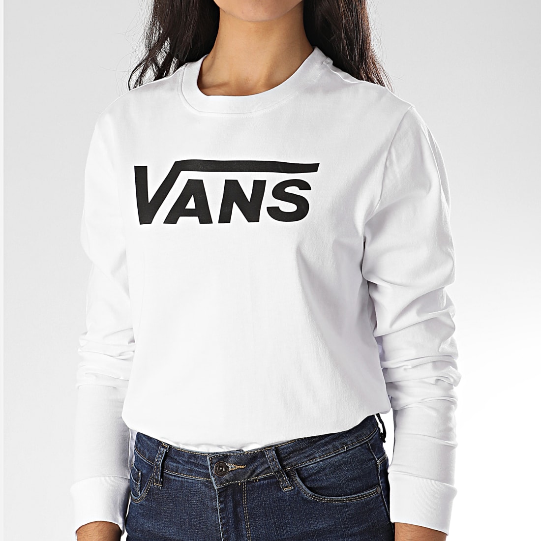 Vans Tee Shirt Manches Longues Femme Flying V Classic A47WN Blanc