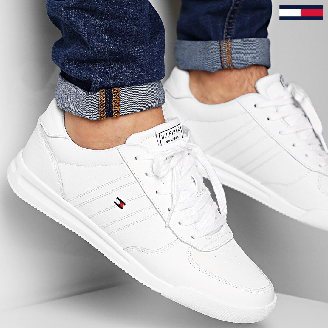 lightweight leather sneaker tommy hilfiger