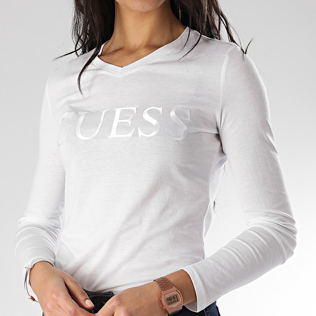 T shirt guess manche longue femme store